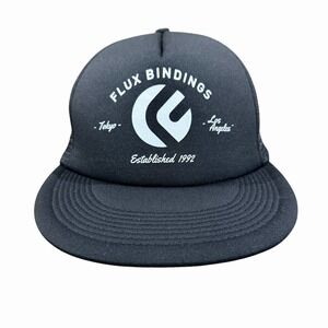 Flux Bindings Trucker Hat Snapback Black Mesh Snowboard Cap Tokyo Los Angeles